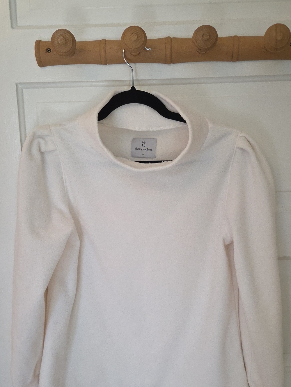Dudley Stephens Cream Mock Neck Long-Sleeve Top